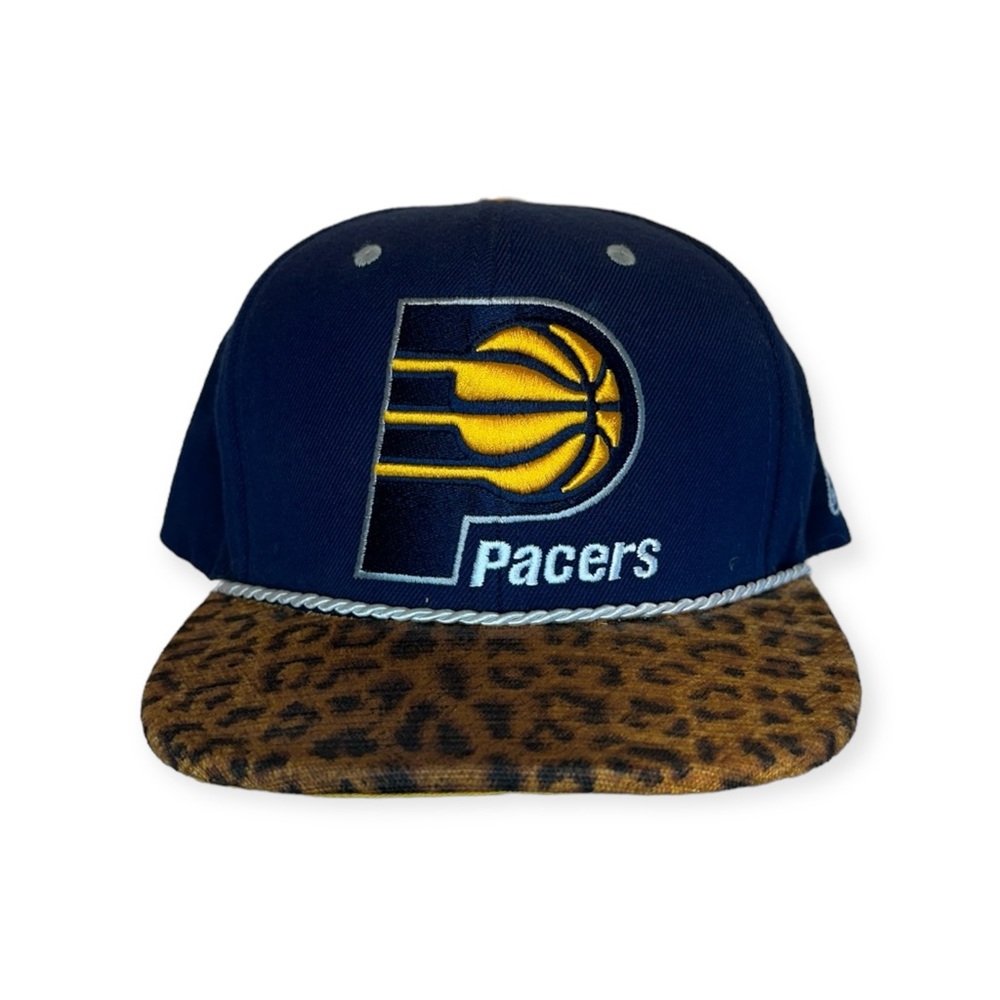 Custom Mitchell & Ness Leopard Print Pacers Hat - image 1